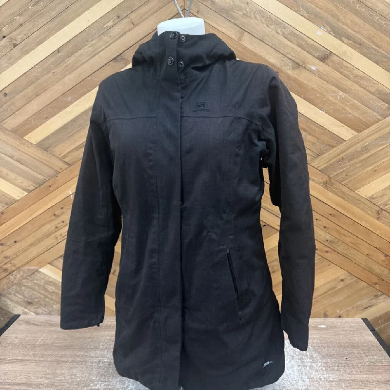 Salomon - Winter Jacket - MSRP comp $325: Black -women-SM Wool Jacket Cashmere Jacket Tweed Jacket