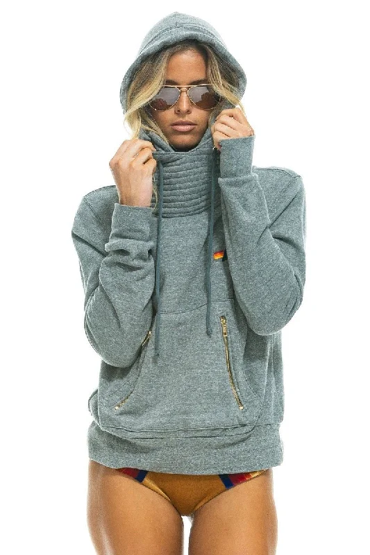 Ninja Bolt Pullover Hoodie Heather Gray Open Front Cardigan