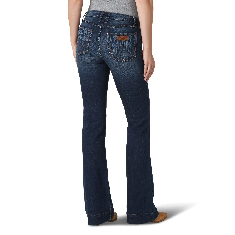 Wrangler Ladies Retro Mid Rise Trouser Jean - Mae - 09MWWHA34 - ON SALE Trousers Ceremony Elegant