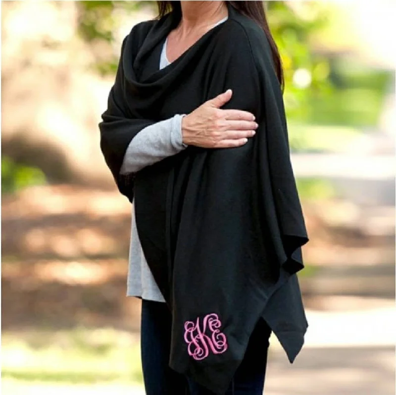 Black Knit Pullover Poncho Thin Wool Pullover