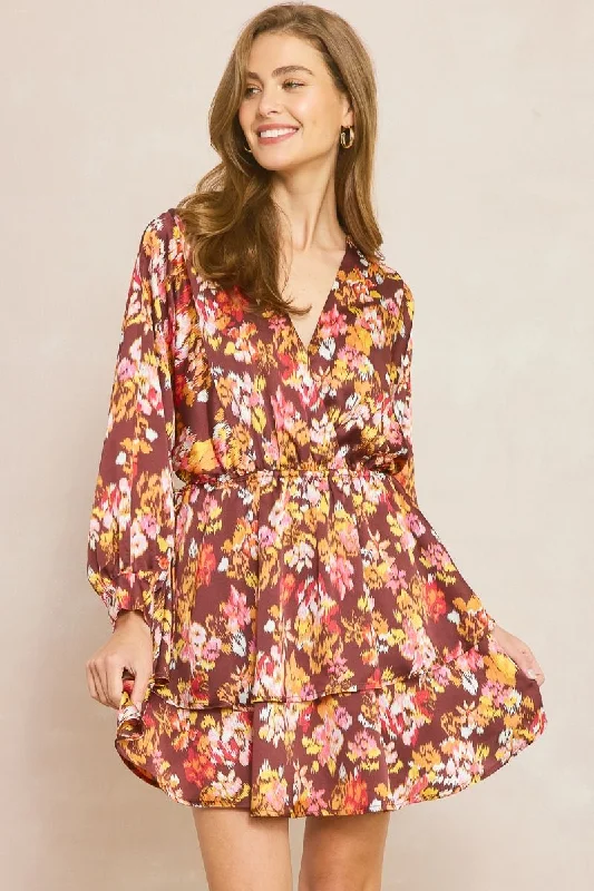 Autumn Twirl Dress {Brown Mix}