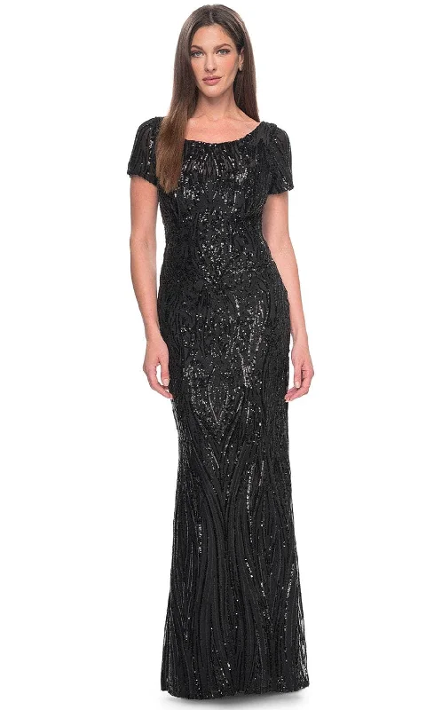 La Femme 31852 - Short Sleeve Sequin Evening Dress