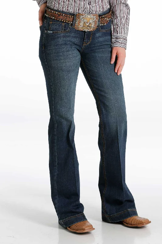 CINCH LYNDEN DARK STONE MODERATE RISE SLIM TROUSER Trousers Flared Retro