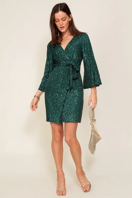 Emerald City Long Sleeve Sequin Dress