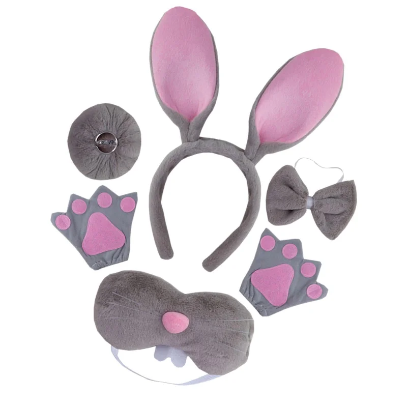Easter Bunny Rabbit Costume Set Cosplay for New Year Fancy Dress up Festival Grey