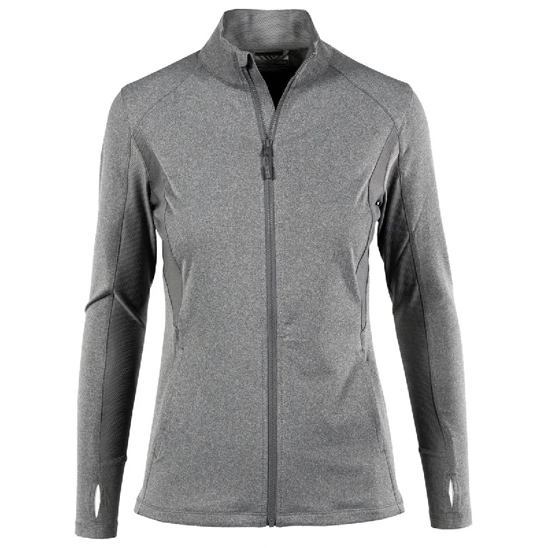 Levelwear Women's Heather Charcoal Alyssa Full Zip Pullover Over Sleeve Pullover