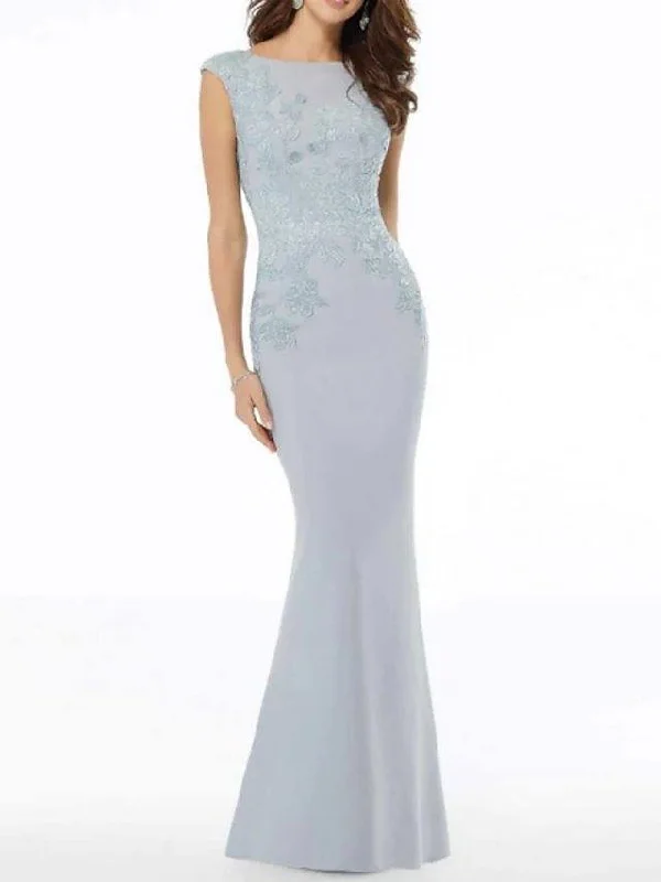 Mermaid / Trumpet Mother of the Bride Dress Elegant Jewel Neck Floor Length Lace Polyester Sleeveless with Beading Appliques