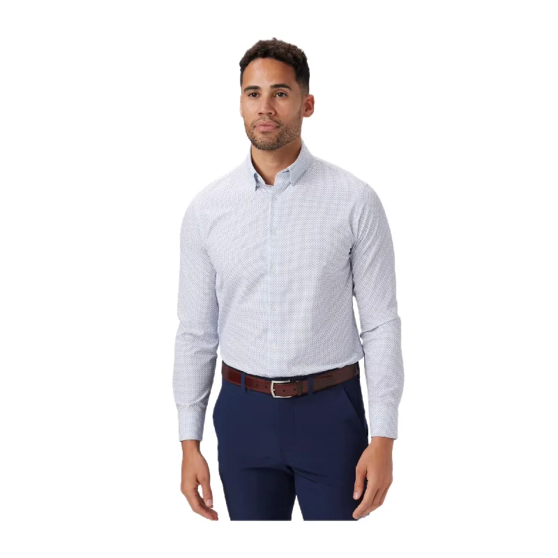 Leeward LS Dress Shirt - White Plus Print