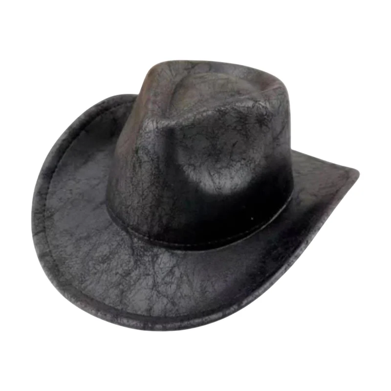 Western Cowboy Hat Headwear Dress up Wide Brim for Party Holiday Performance Black