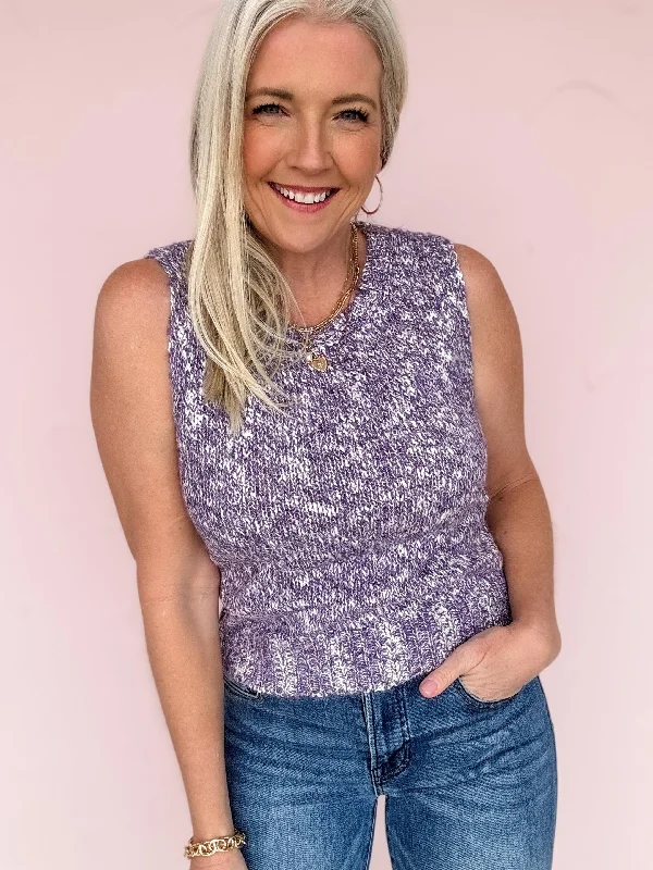 Frosted Lilac Sweater Vest Boxy Sweater Fitted Sweater A-Line