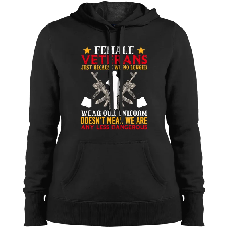 Female Veterans Ladies' Pullover Hooded Sweatshirt Fitted Ribbed Sweater