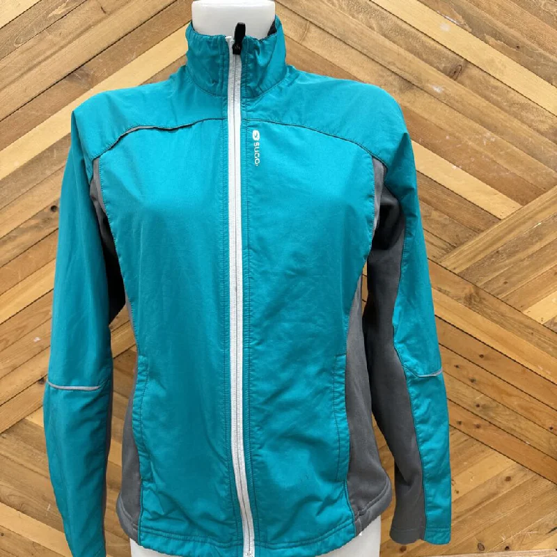 Sugoi- fleece lined jacket- MSRP $239: Green -women-MD Nylon Fabric Polyester Fabric Spandex Fabric