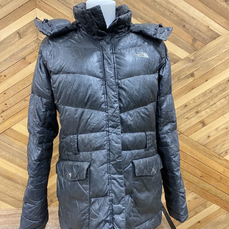 The North Face - Women's 550-Fill Down Jacket - MSRP comp $300: Grey-women-XL Herringbone Jacket Checkered Jacket Solid Jacket