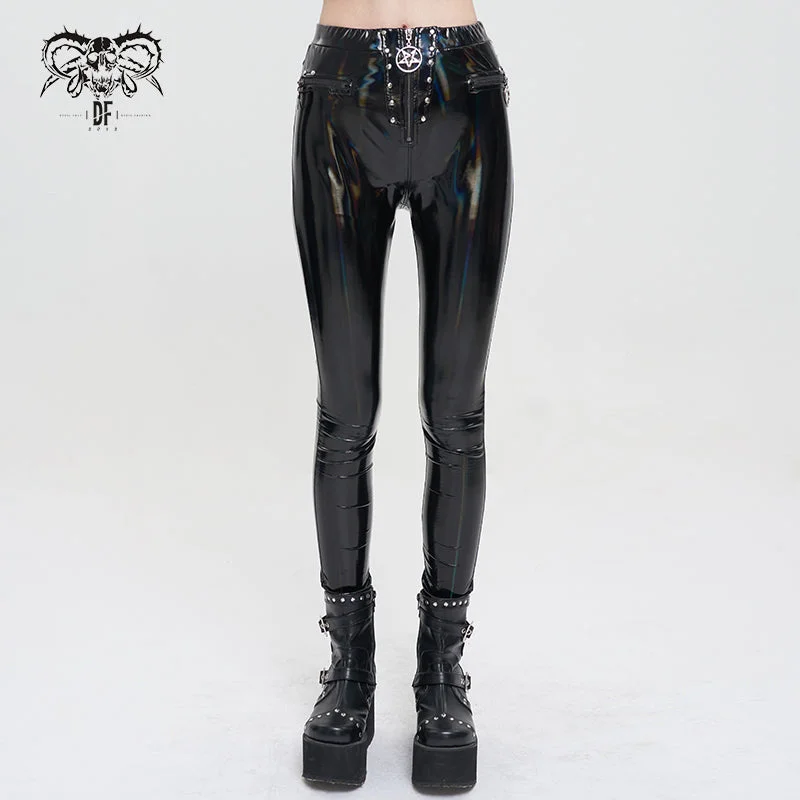 PT167 Punk fantasy color super elastic women's trousers Chinos Cotton Straight Leg