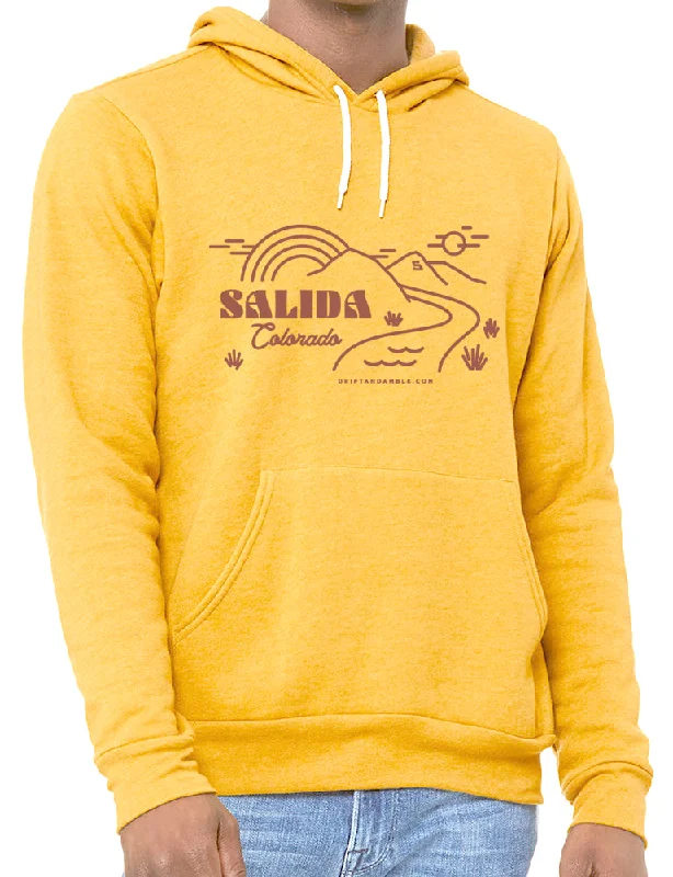 Unisex Salida Desert Pullover Hoodie - Mustard Crew Neck Wool