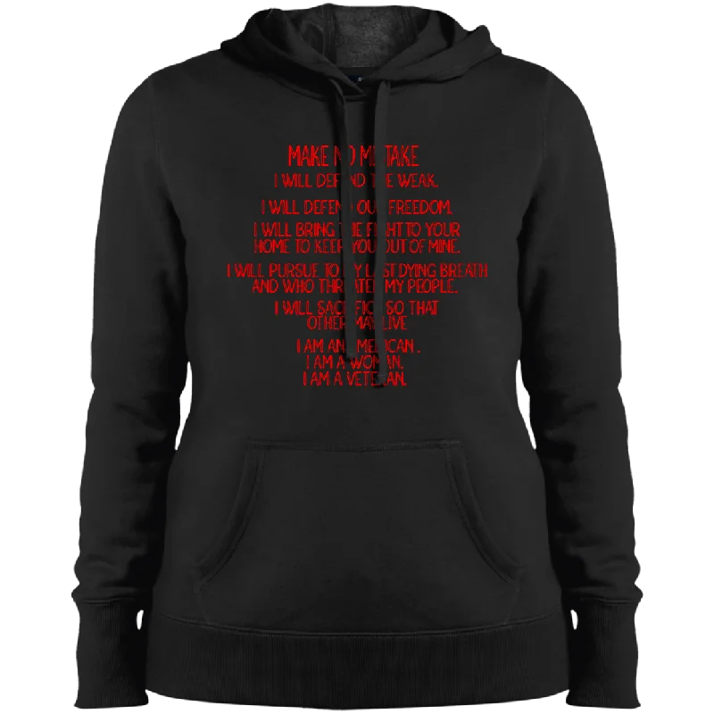 Make No Mistake Ladies' Pullover Hooded Sweatshirt V-Neck Stylish Pullover
