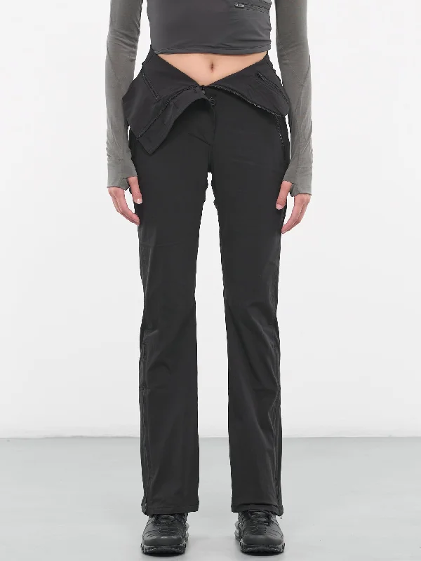 Folded Waist Trousers (PT1K-BLACK-F23) Trousers Capri Summer