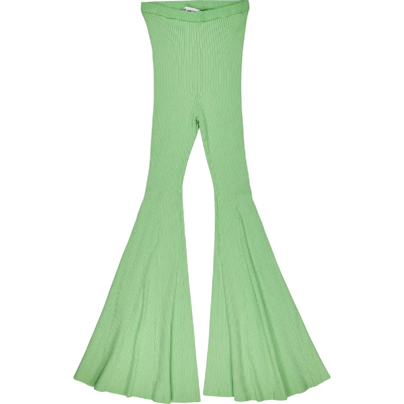 Self-Portrait Green Spearmint Ribbed Trousers Trousers Essential Wardrobe