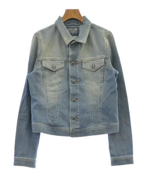DIESEL Denim jackets A-Line Jacket Boat Neck Shawl Collar