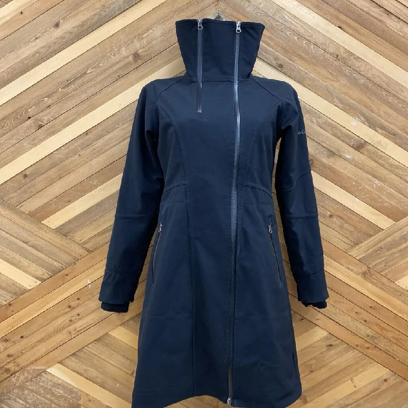 Columbia - Women's Long Softshell Jacket - MSRP comp $170: Black-women-SM Bomber Jacket Anorak Windbreaker
