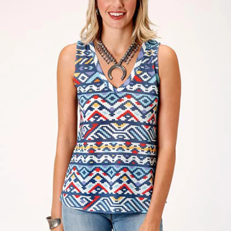 Sweater Knit V Neck Tank Iron Safe Non-Iron Wrinkle Free