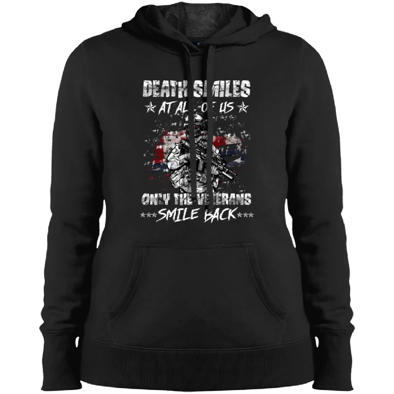 Veteran's Smile Back Ladies' Pullover Hooded Sweatshirt Thick Cable Knit