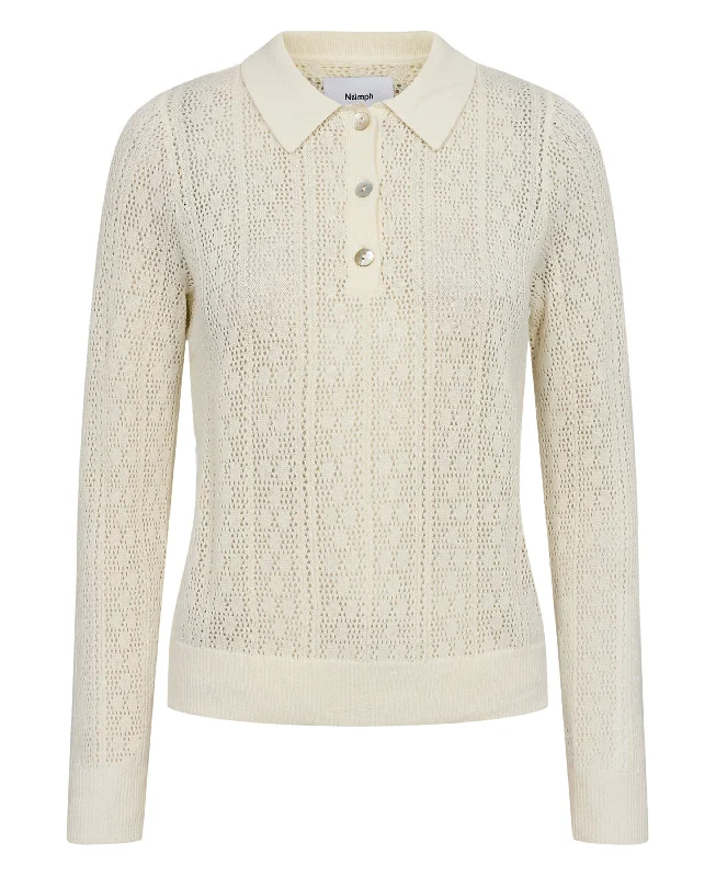 Nulivas Pullover with Collar - Pristine Long Bell Sleeve