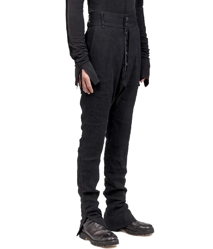 Black Dropped Crotch Casual Trousers Trousers Office Stylish