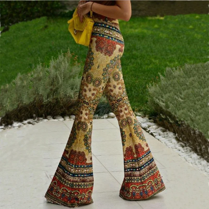 Vintage Women Sheath High Waist Trousers Trousers Cargo pockets