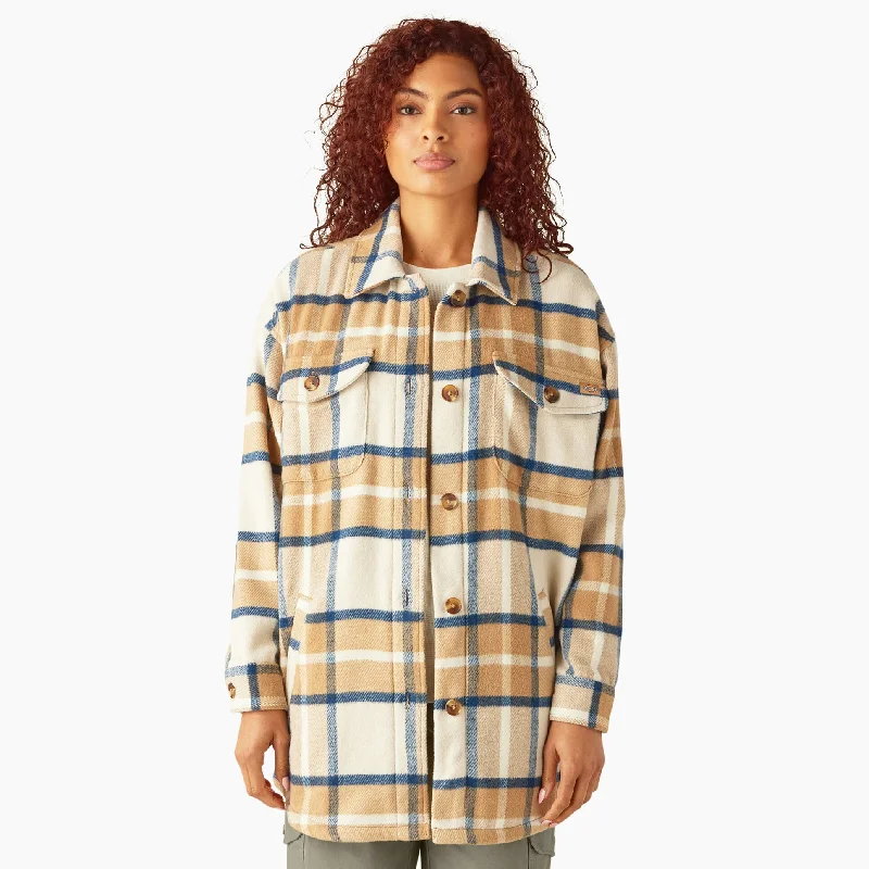 Women's Oversized Shirt Jacket Maple V-Neck Jacket Boat Neck Jacket Square Neck Jacket