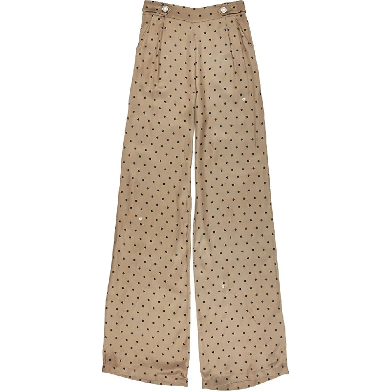 Mother of Pearl Khaki Polka Dot Trousers Trousers Formal Black