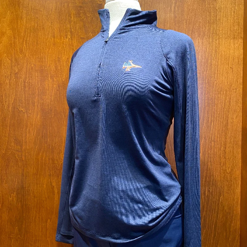 UA Women's Zinger Heather 1/4 Zip Pullover Gathered Sleeve Pullover