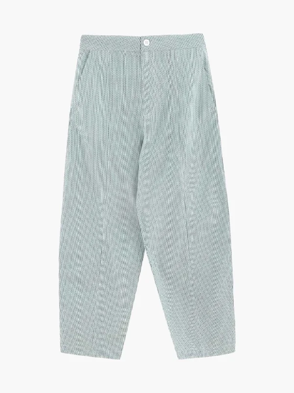 Pine Green & Off White Cutlines Trousers Trousers Sale Discount