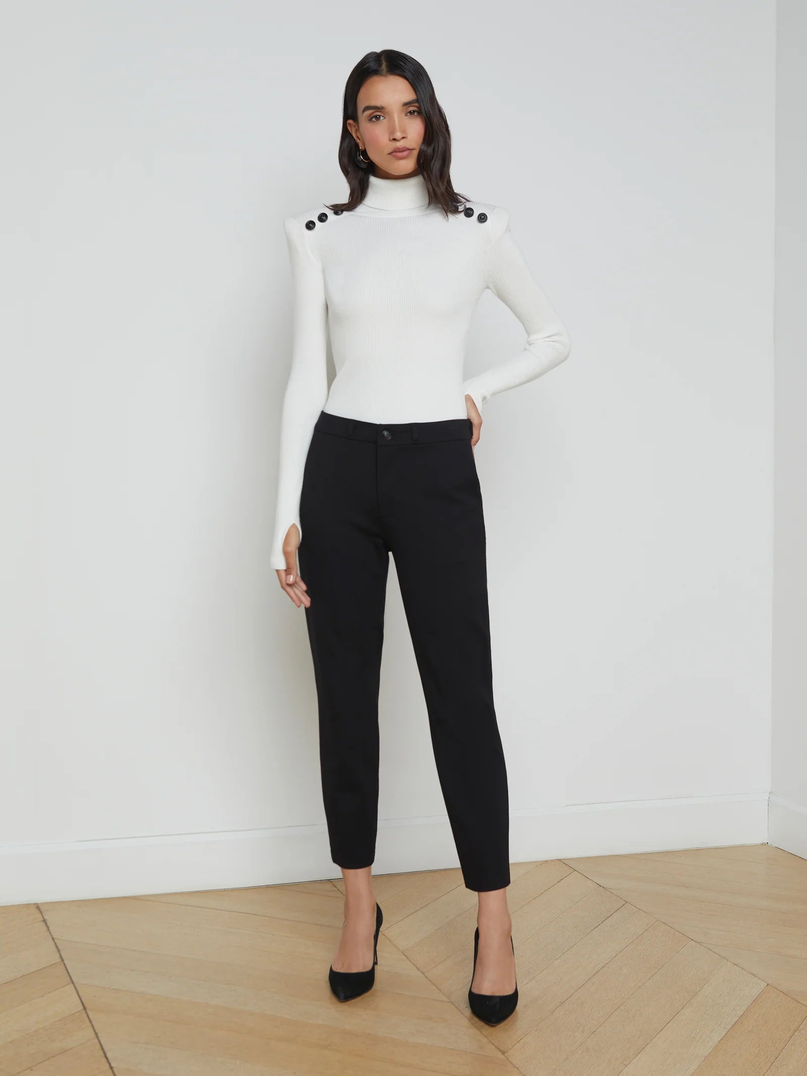 Harlow Cropped Trouser Black - L'AGENCE Trousers Trousers Formal