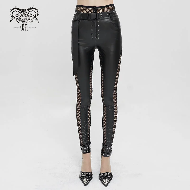 PT165 fake two-piece networking women's trousers Trousers Elastic Waist Soft