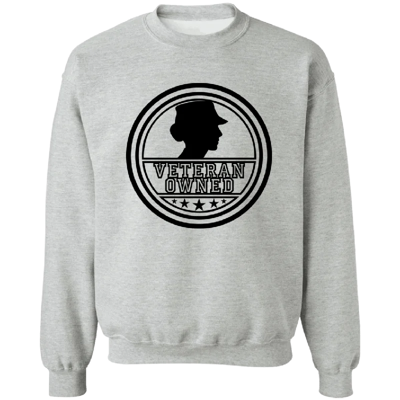 Veteran Owned Ladies Crewneck Pullover Sweatshirt Plunging Neck Pullover