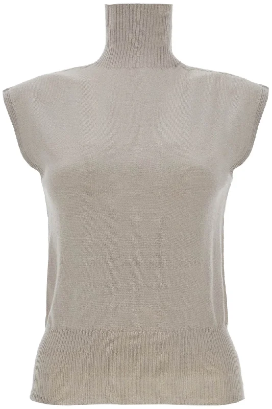 High-necked Sl Turtle Pullover Swe  - Grey Flare Sleeve Stylish