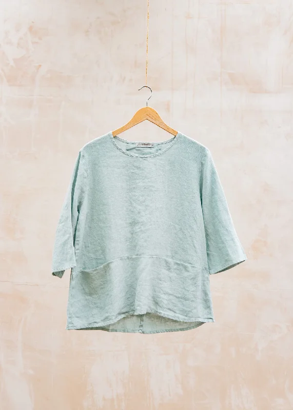Solid Linen Pullover with Pocket in Moonlight Thick Cable Knit