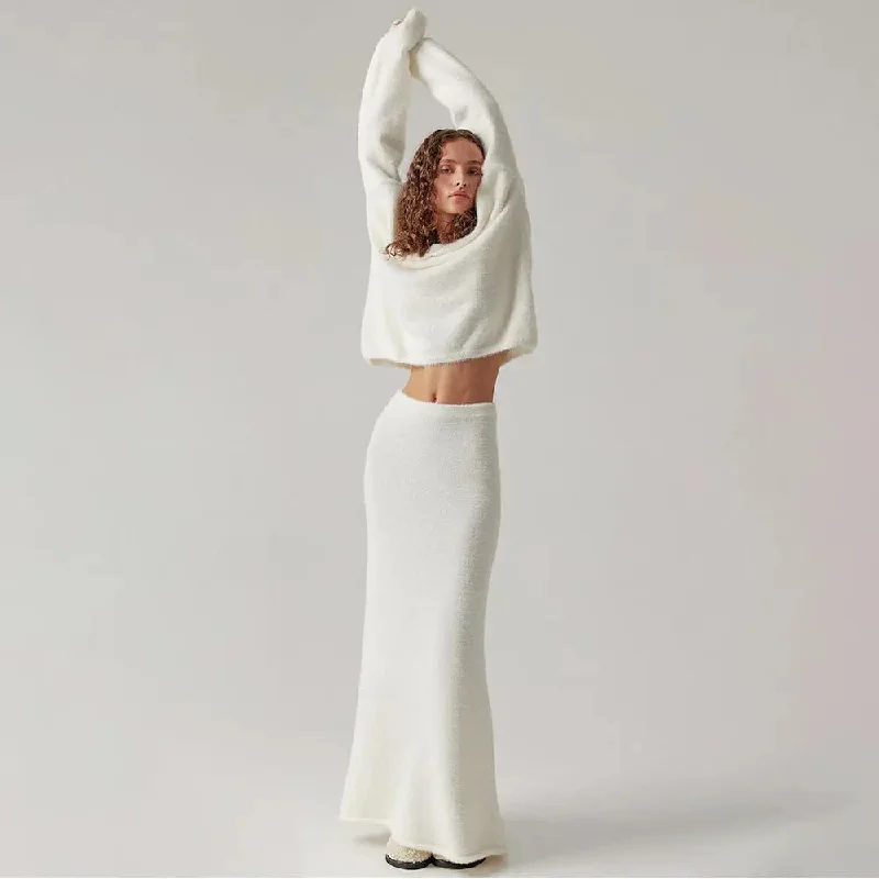 V-Neck Sweater Suit High Neck Crew Neck V-Neck