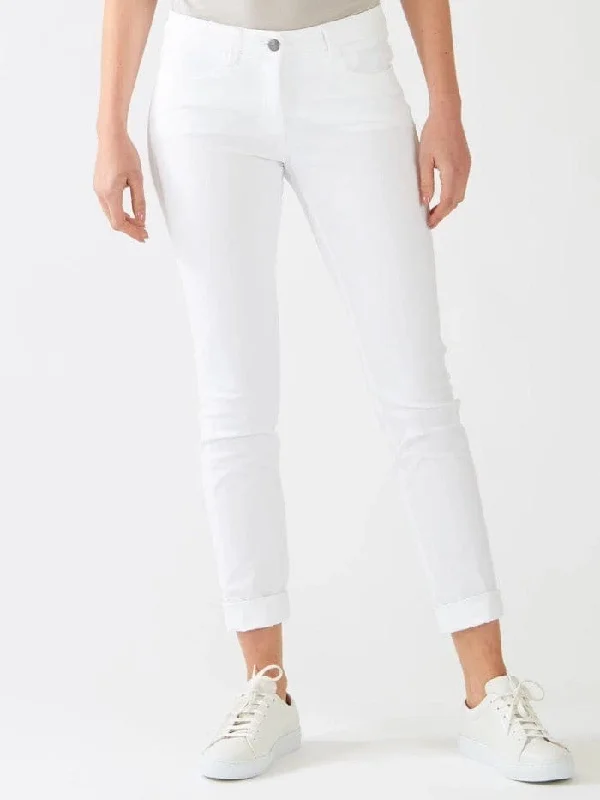Luisa Cerano T Chino Trousers 698099/1883 White 100 Trousers Bootcut Casual