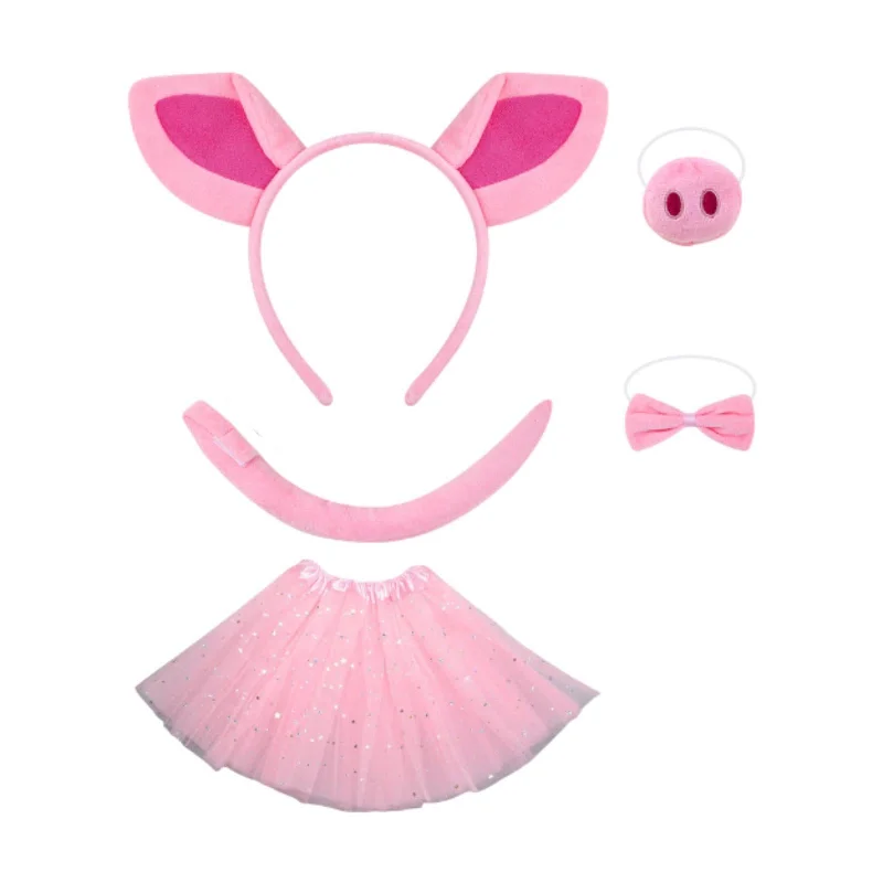 Pig Costume Set Accessories Fancy Dress for Performance Carnival Stage Shows Star Tulle Skirt