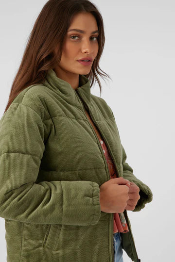 NOVAH CORDUROY QUILTED ZIP JACKET Oil Green Herringbone Jacket Checkered Jacket Solid Jacket