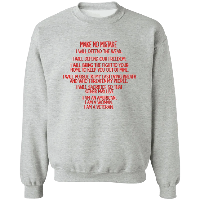 I am a Female Veteran Ladies Crewneck Pullover Sweatshirt Shawl Collar Sweater