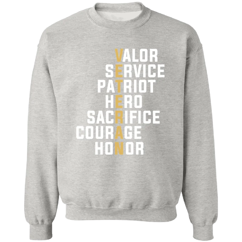 Veteran Ladies Crewneck Pullover Sweatshirt Square Neck Pullover
