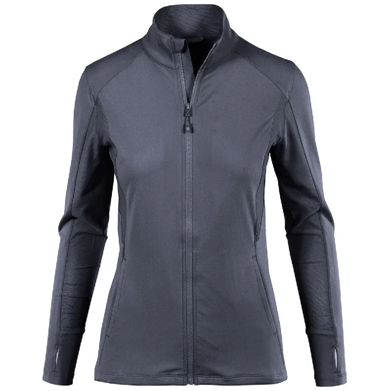 Levelwear Women's Navy Alyssa Full Zip Pullover Puff Sleeve Stylish