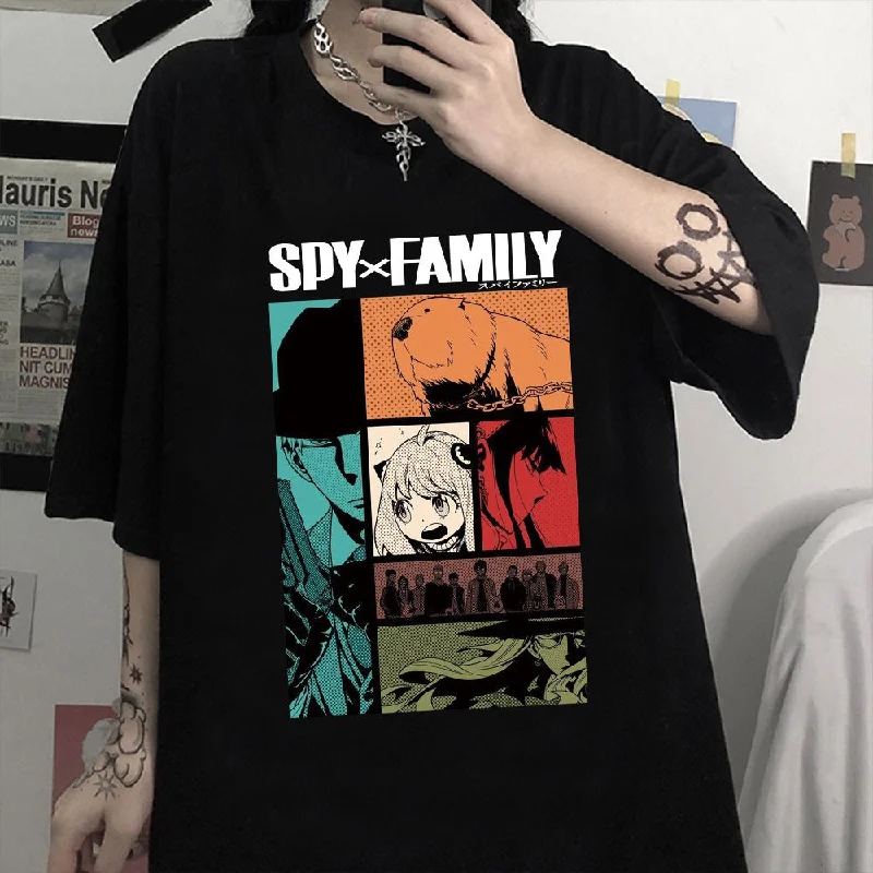 Espionage, Family, Anime, Pullover T Shirt, Loose Summer, Short Sleeve, Men and Women Polo Neck Sweater