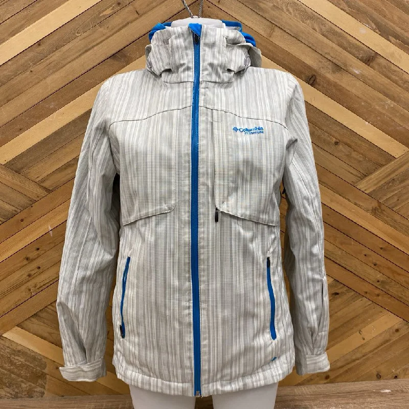 Columbia - Women's Titanium 3-in-1 Winter Jacket - MSRP comp $330: White/Blue-women-SM Tailored Jacket Straight Jacket A-Line Jacket