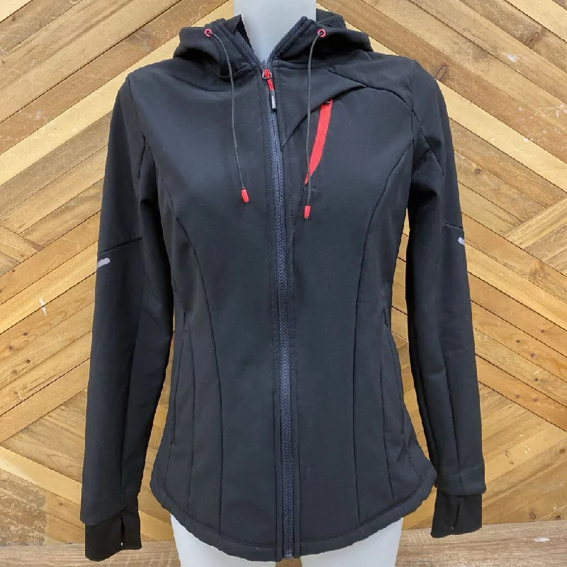 Mondetta - Women's Hooded Softshell Jacket: Black/Pink-women-SM Cardigan Sweater Pullover