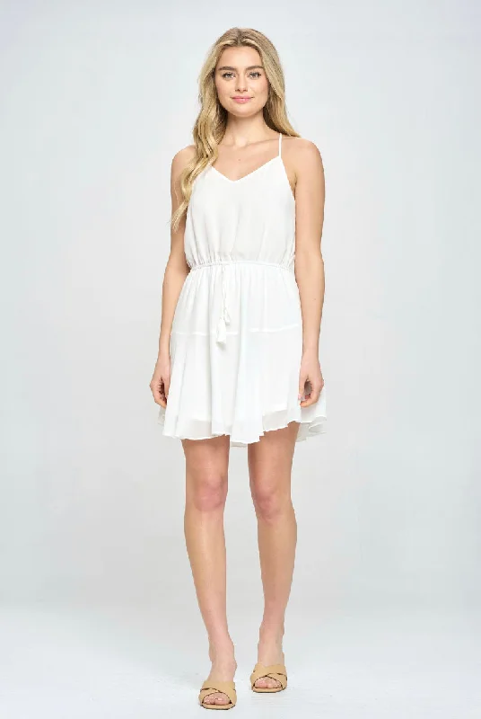 TIE WAIST STRAPPY DRESS