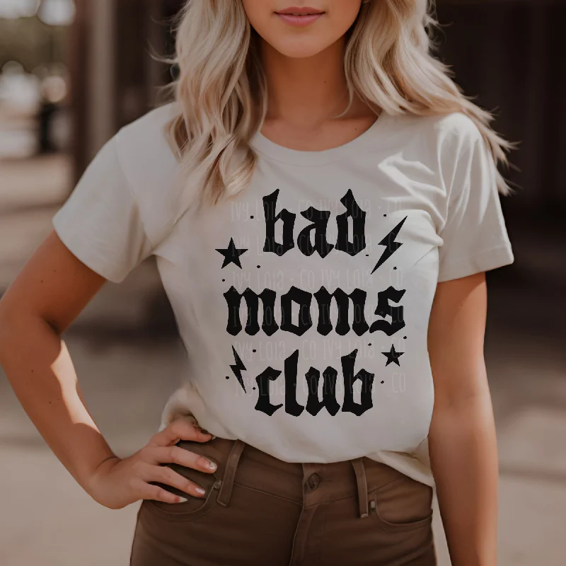 Bad Mom's Club Graphic Tee or Sweater Solid Print Embellished